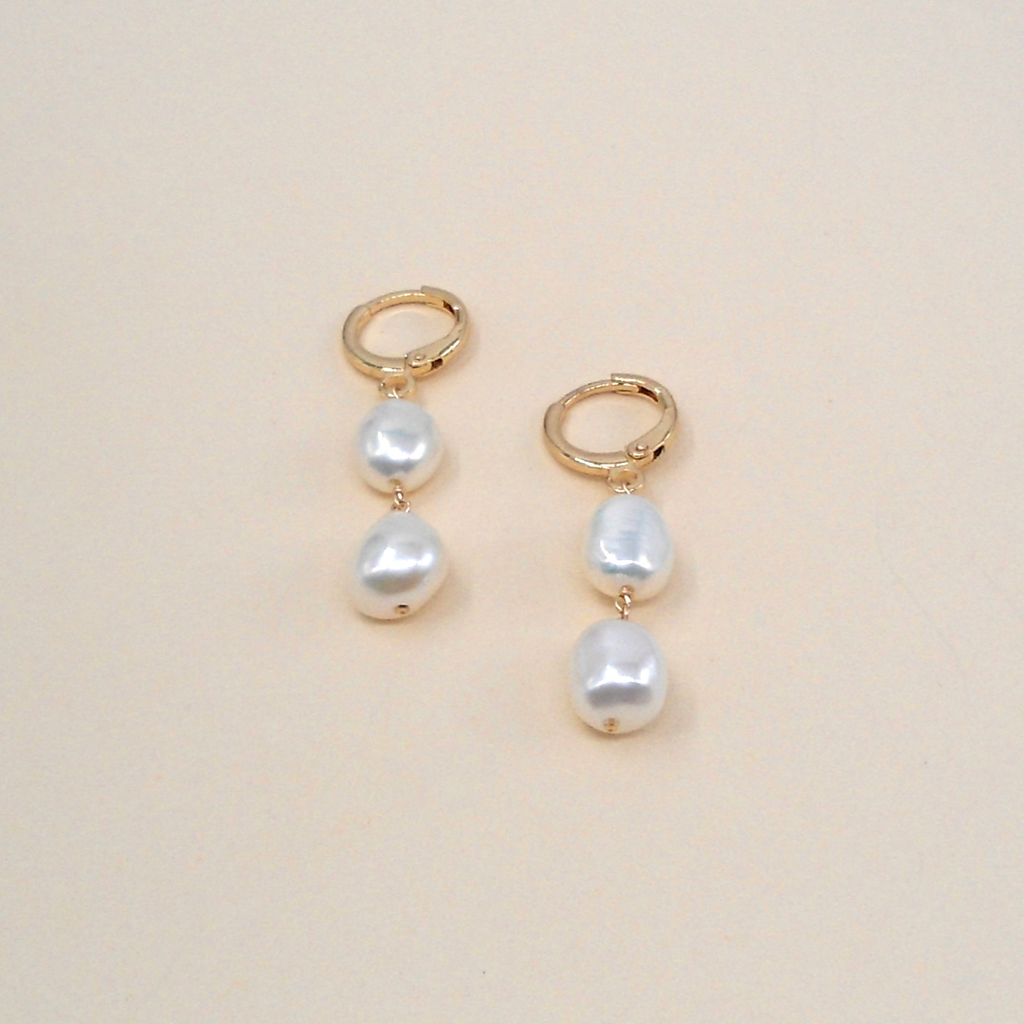 Double Pearl Hoops – May Martin