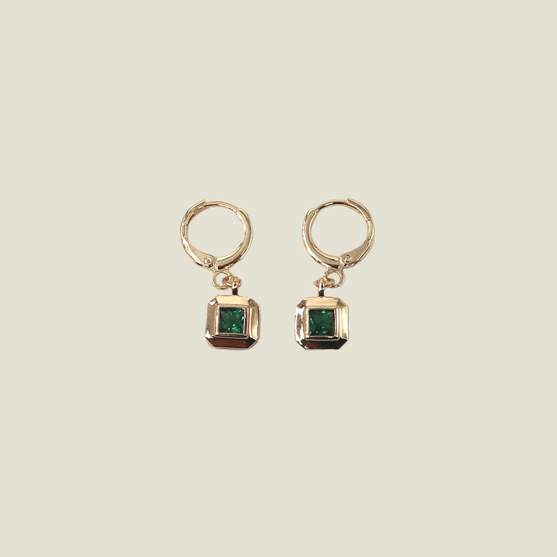 Bardot Earrings-Emerald