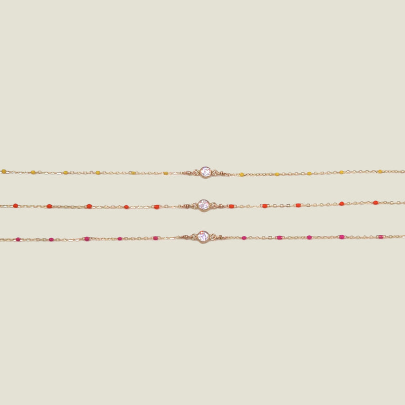 Enamel Bracelet with CZ