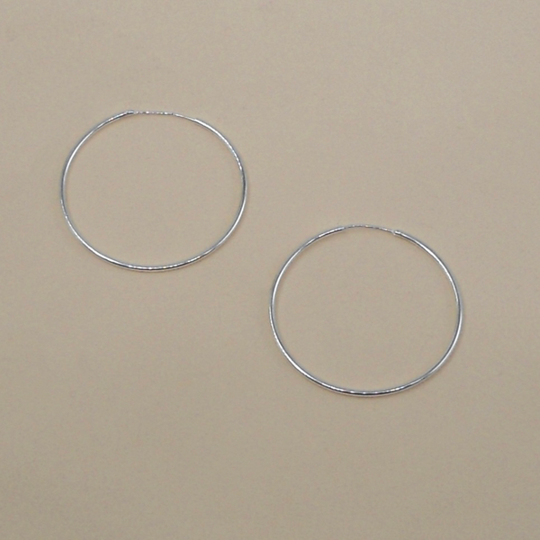 Sterling Silver 40mm Hoops