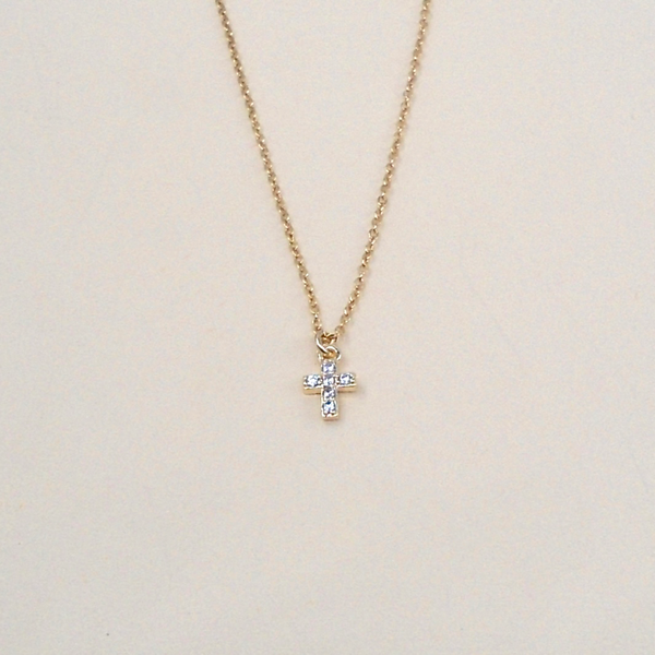 Mini CZ Cross Necklace