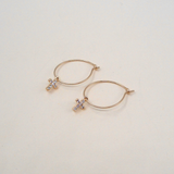 Mini CZ Cross Hoops