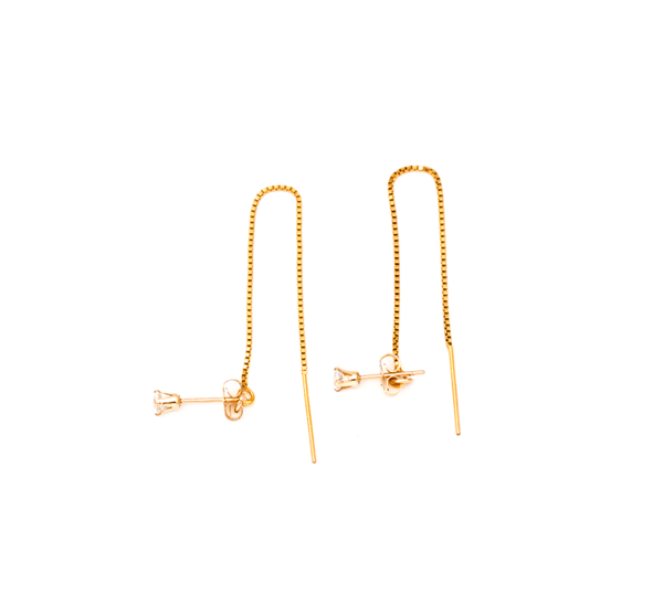 Box Chain Double Threader Earrings