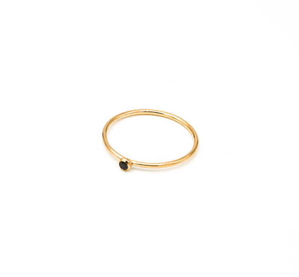 Gold Filled Black CZ Stacking Rings