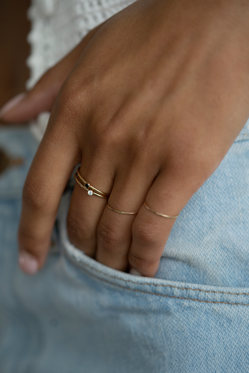 Gold Filled CZ Stacking Rings